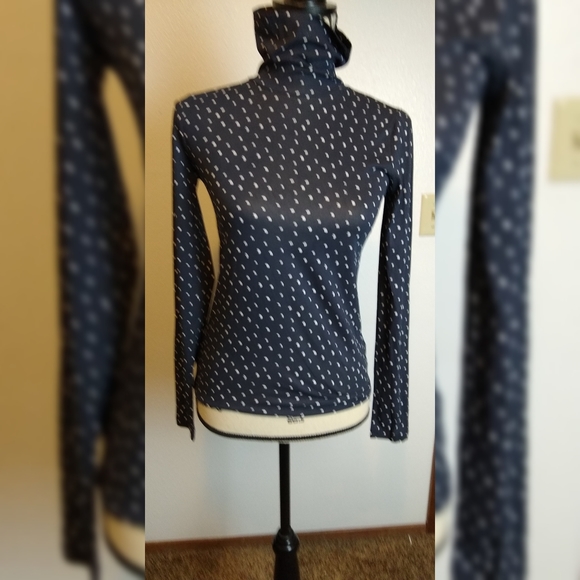 J. Crew Navy Polka Dot Turtleneck - Picture 6 of 7